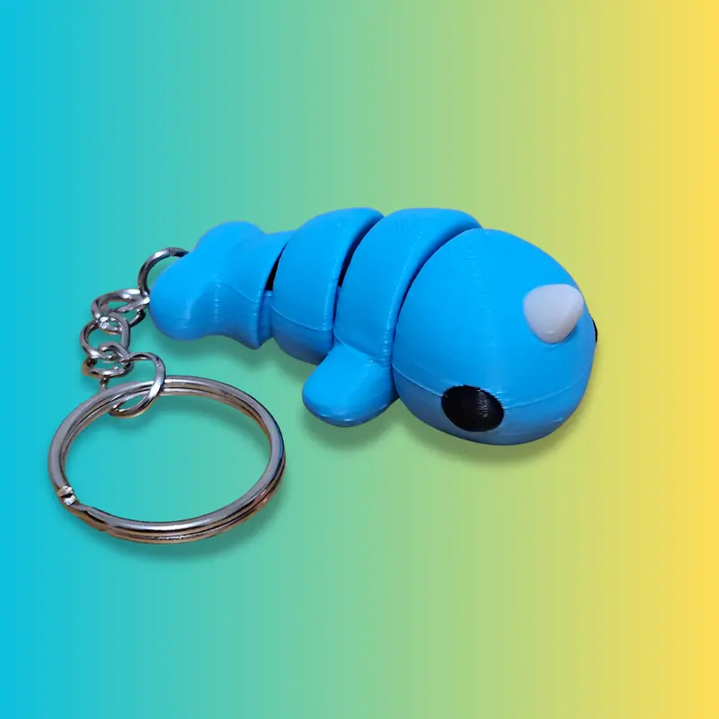 3D-Printed Narwhal Keychain – Poseable Ocean-Themed Fidget Toy 1