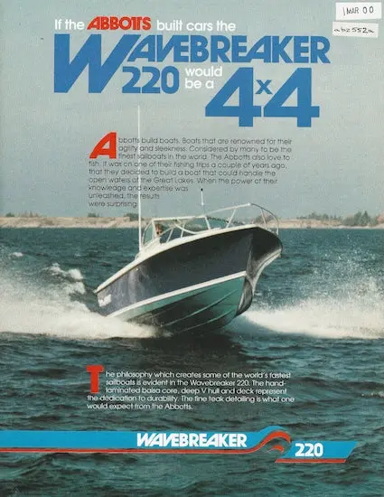Abbott Wavebraker 220 Sport Powerboat Brochure 1