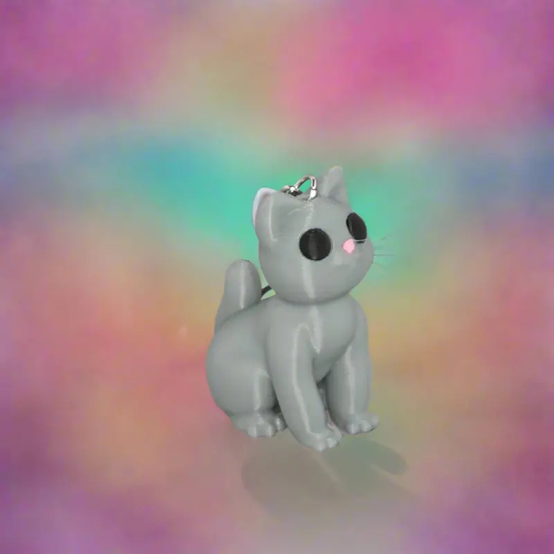 Adorable 3D-Printed Cat Keychain 1