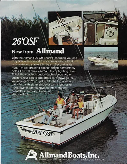 Allmand 26 Offshore Fishing Boat Specification Sheet 1