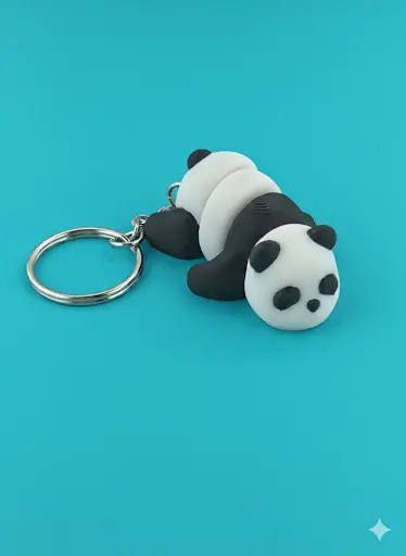 Articulated Panda Fidget Keychain – Flexible 3D-Printed Charm 1