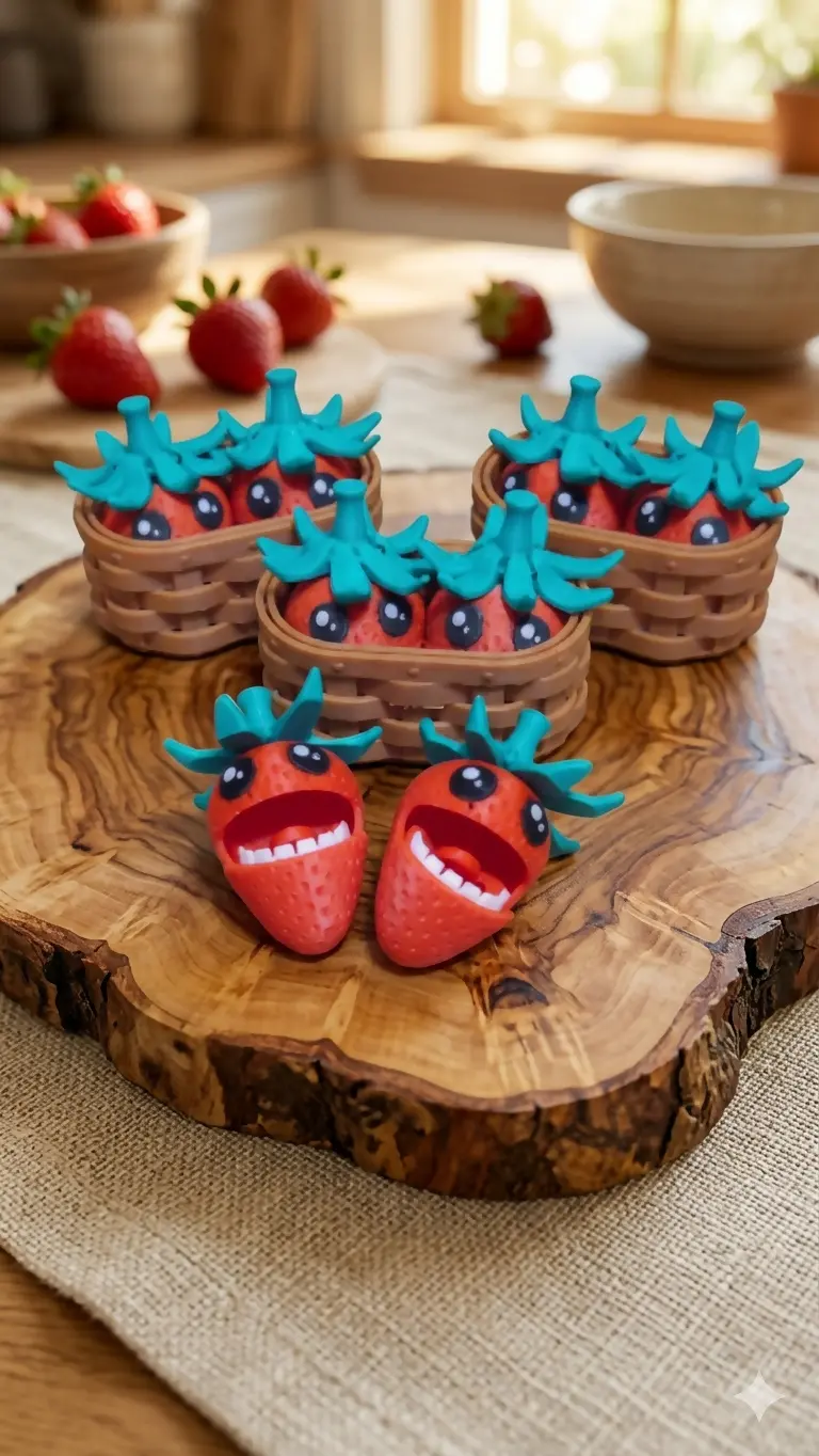 Articulated Twirling Strawberry Basket Fidget Set 1