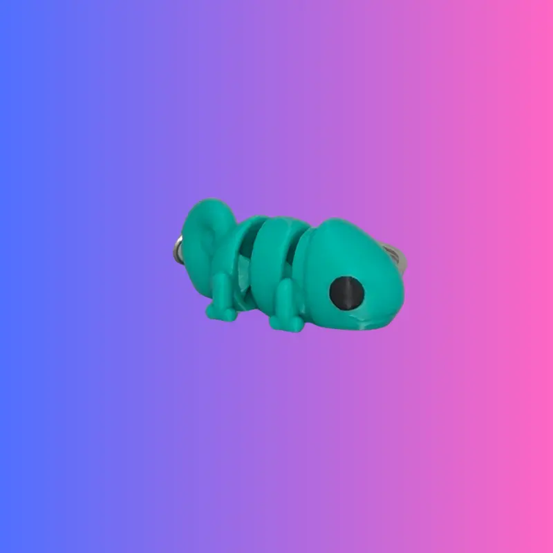 Articulating Chameleon Keychain – Poseable 3D-Printed Fidget Accessory 1