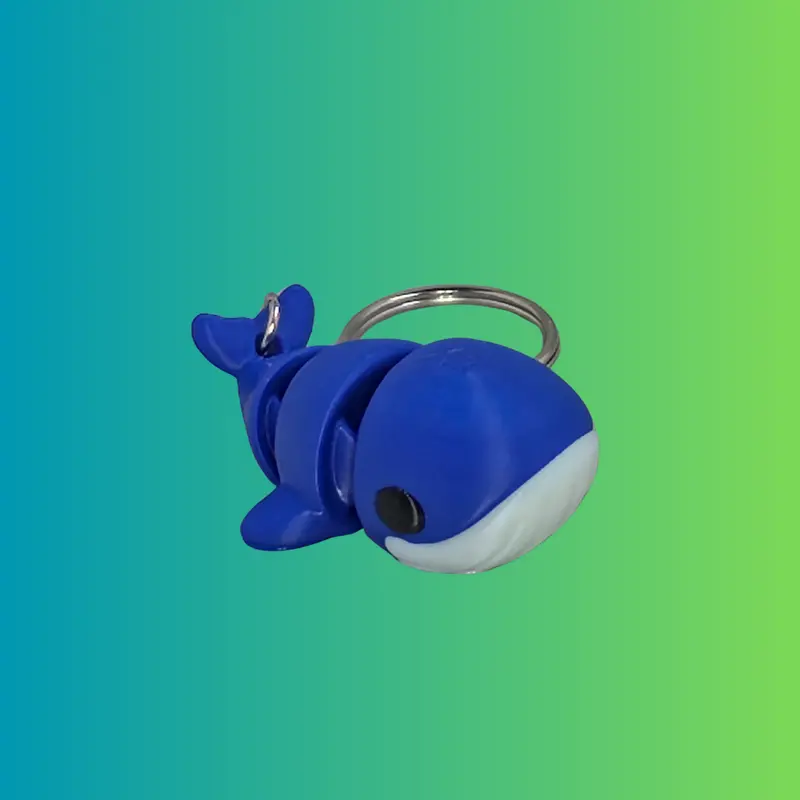 Articulating Whale Keychain – Ocean-Inspired 3D Printed Fidget Toy 1