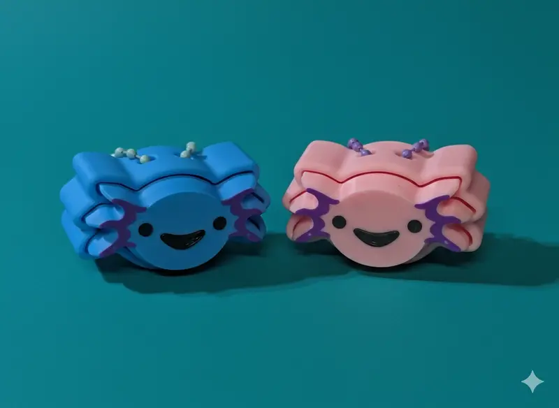 Axolotl-Themed Fidget Clicker Toy – Stress-Relief Gadget 1
