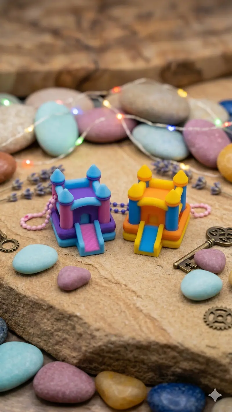 Bounce House Press-Action Fidget Keychain 1