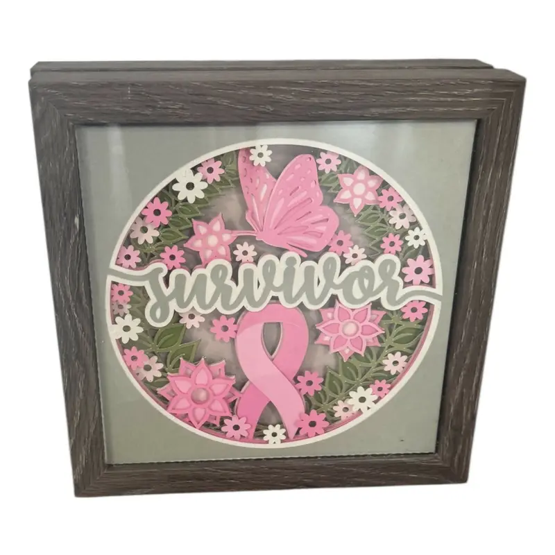 Breast Cancer Awareness 3D Photo Frame – Inspirational Keepsake 1