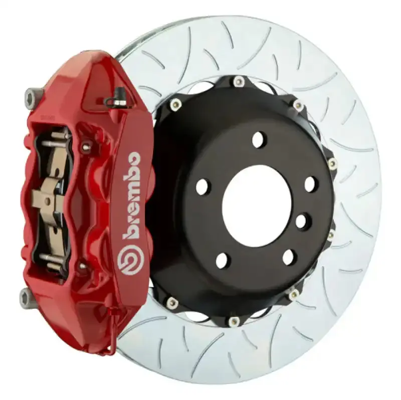 Brembo Rear Brake Kit For 2020+ Jeep Gladiator – Gt Series, 4-Piston Calipers, 380X28Mm Two-Piece Slotted Rotors (Red) 1