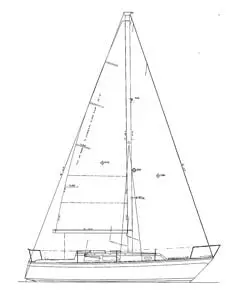 Cal 31 Sailing Yacht Line Drawings & Dimensions Sheet 1