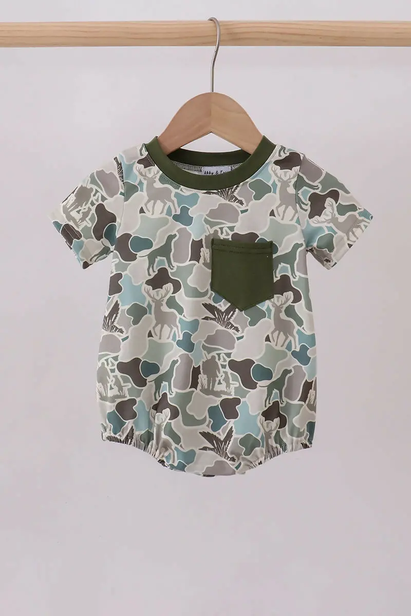 Camouflage Duck Bamboo Short Romper For Kids 1