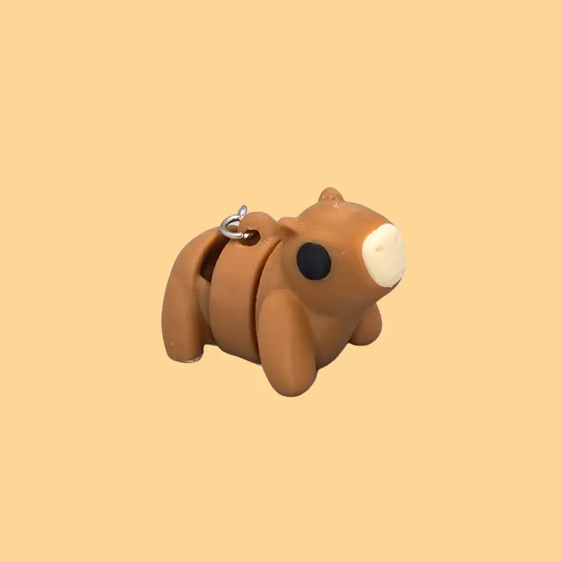Capybara Buddy Keychain – Poseable 3D Printed Companion 1