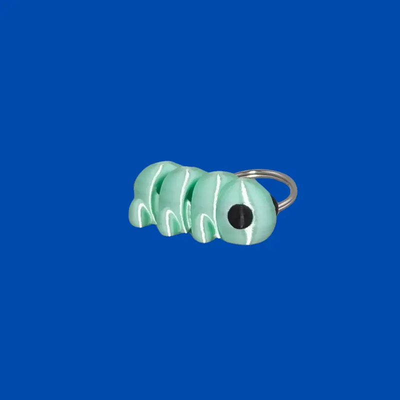 Caterpillar Keychain – Poseable 3D Printed Insect Charm 1