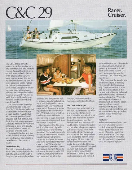 C&C 29 Mark Ii Enhanced Cruising Yacht Brochure 1