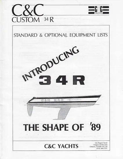 C&C 34R Build Specifications And Launch Package 1