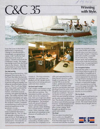 C&C 35 Mark Ii Sailboat Brochure 1