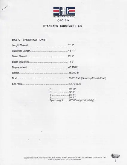 C&C 51+ Technical Package With Plans 1