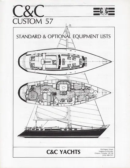 C&C 57 Grand Prix Yacht Specifications Sheet 1