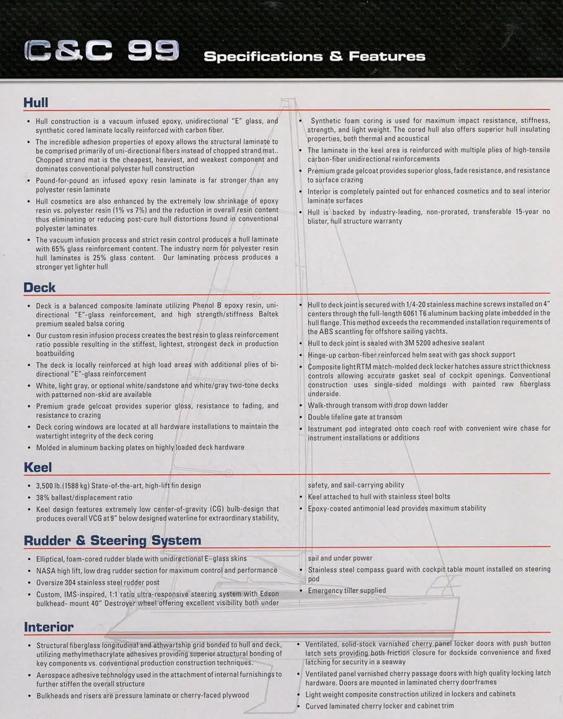 C&C 99 Specifications – 2008 Model Year Guide 1