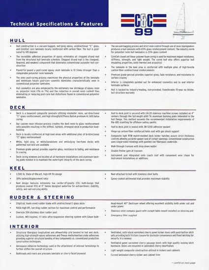C&C 99 Technical Specifications Brochure (2005 Edition) 1