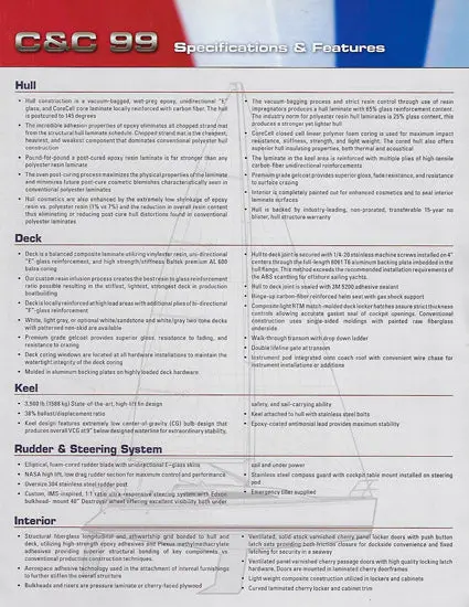 C&C 99 Technical Specifications Brochure (2006 Edition) 1