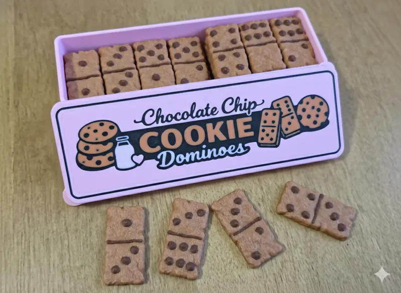 Chocolate Chip Cookie Dominoes – 3D Printed Gamer & Baker Gift 1