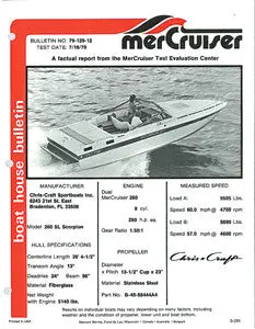 Chris-Craft Scorpion 260Sl Mercruiser Bulletin 1