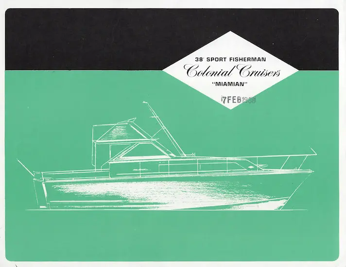 Colonial 38 Miamian Sportfisherman Technical Specifications 1