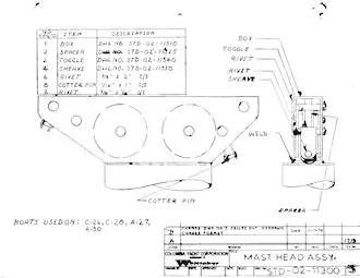 Columbia Yachts Masthead Assembly Diagram 1