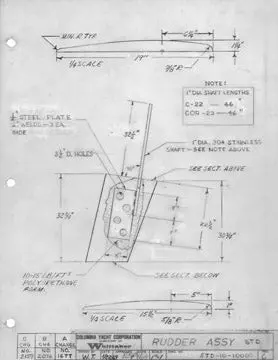 Columbia Yachts Rudder Assembly Digital Blueprint 1
