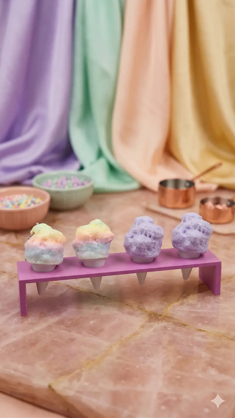Cotton Candy Press-Activated Fidget Keychain 1