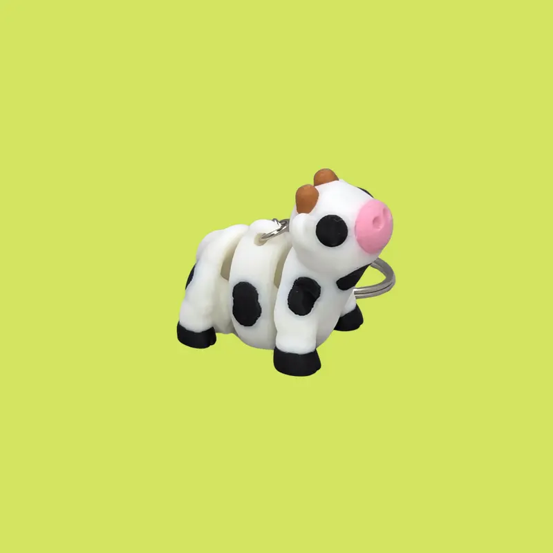 Cow Keychain – Articulated 3D Printed Farm Animal 1