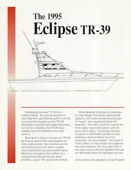 Eclipse Tr-39 Dual-Engine Boat Brochure Set 1