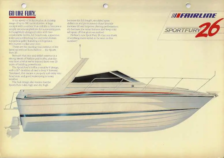 Fairline Sportfury 26 Powerboat Brochure 1