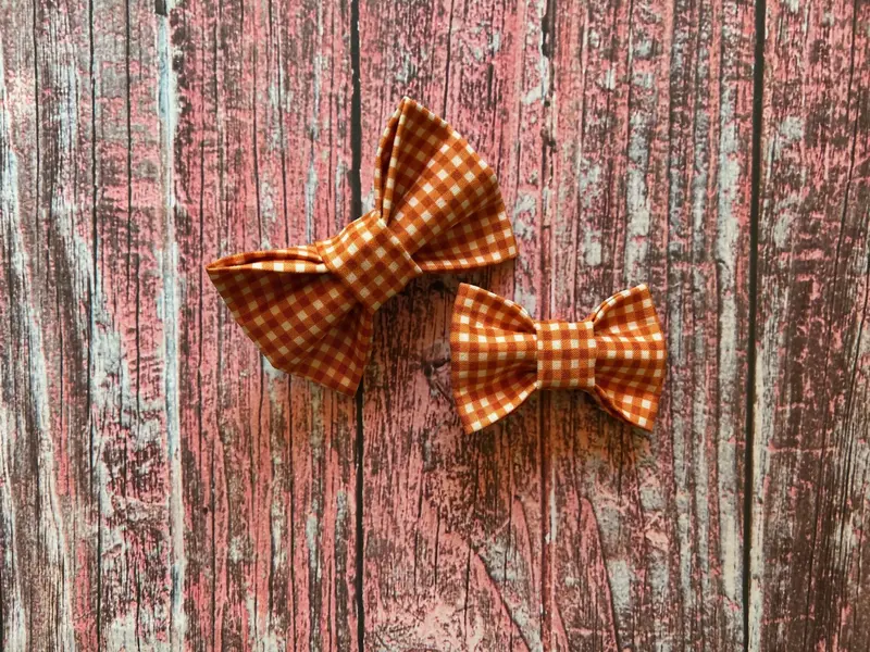 Fall Checkered Over-The-Collar Bow-Tie Accessory For Dogs 1