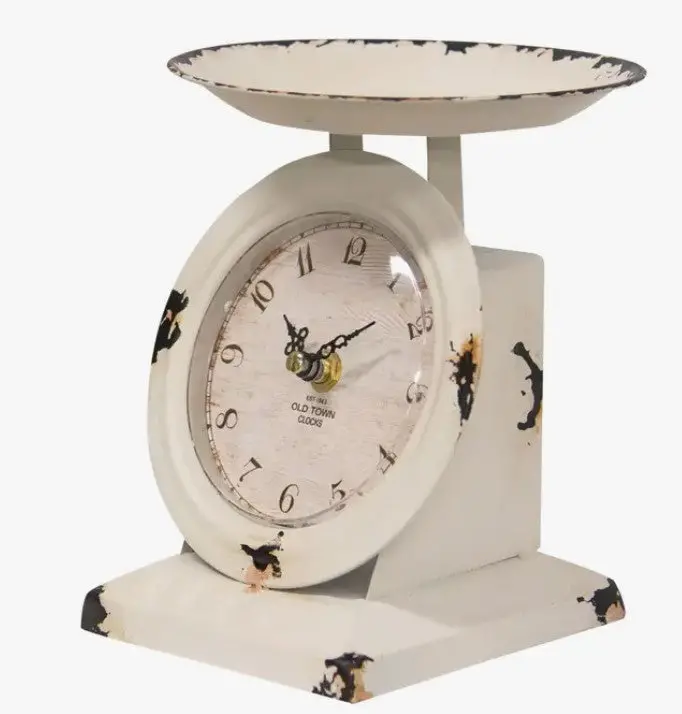Farmhouse-Style Old Town Scale Wall Clock 1