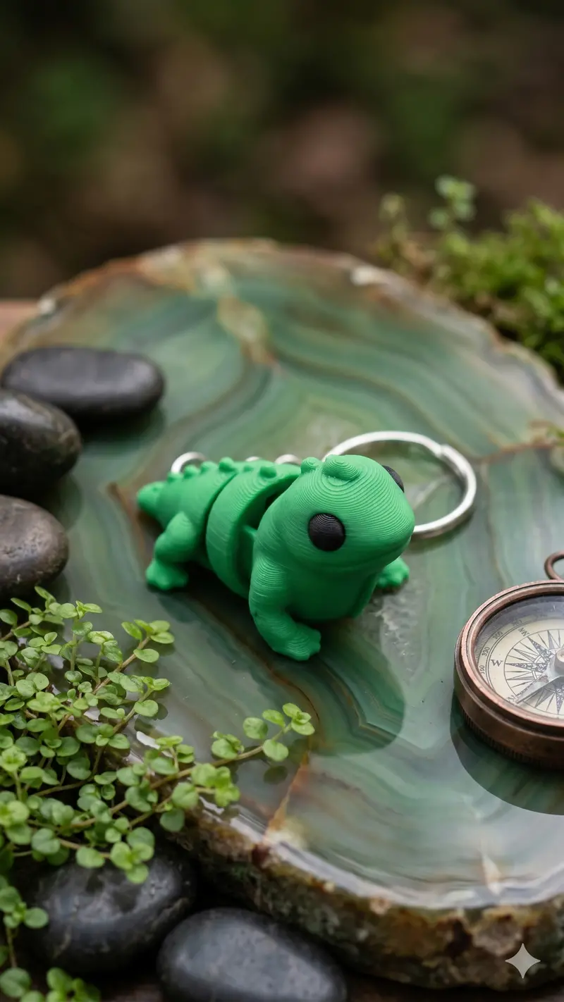 Flexi Iguana Poseable Fidget Keychain 1