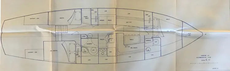 Freedom 44 Interior Layout B Accommodation Plan 1