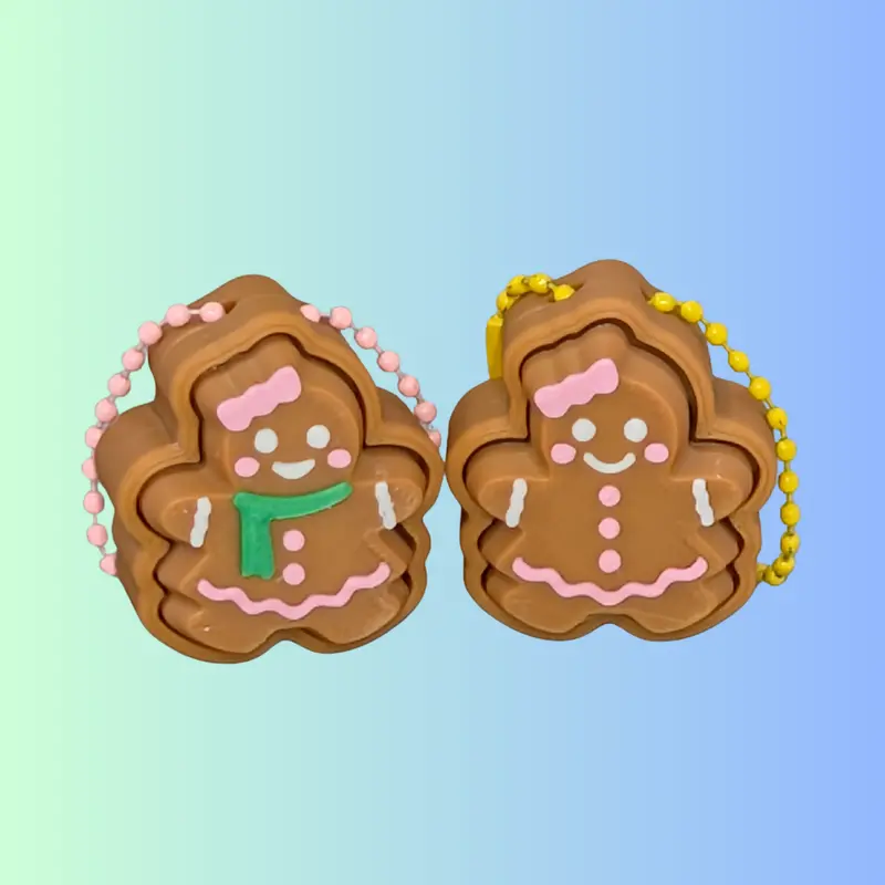 Gingerbread Clicker Keychain – Gender-Neutral Boy Or Girl Option 2