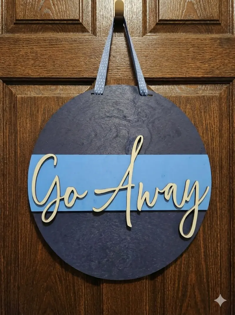 'Go Away' Humorous Door Hanger – Sass-Filled Front Entry Sign 1