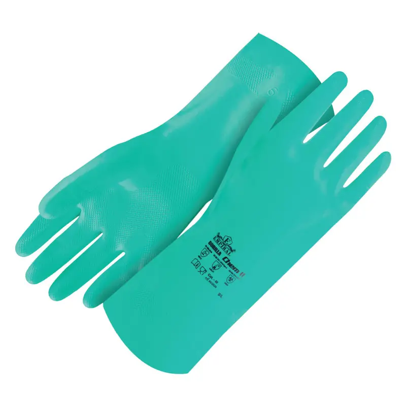 Gorilla Chem-Ii Chemical-Resistant Gloves – Green Nitrile, Flexible & Acid-Resistant 1