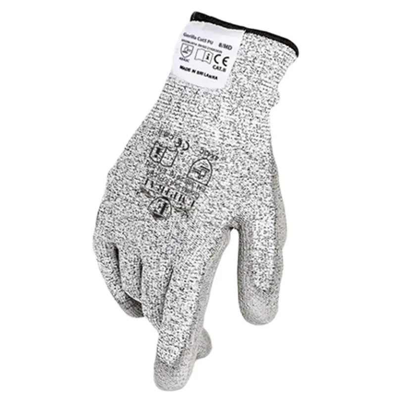 Gorilla Cut 5 Grey Hppe Liner With Pu Palm Coating 1