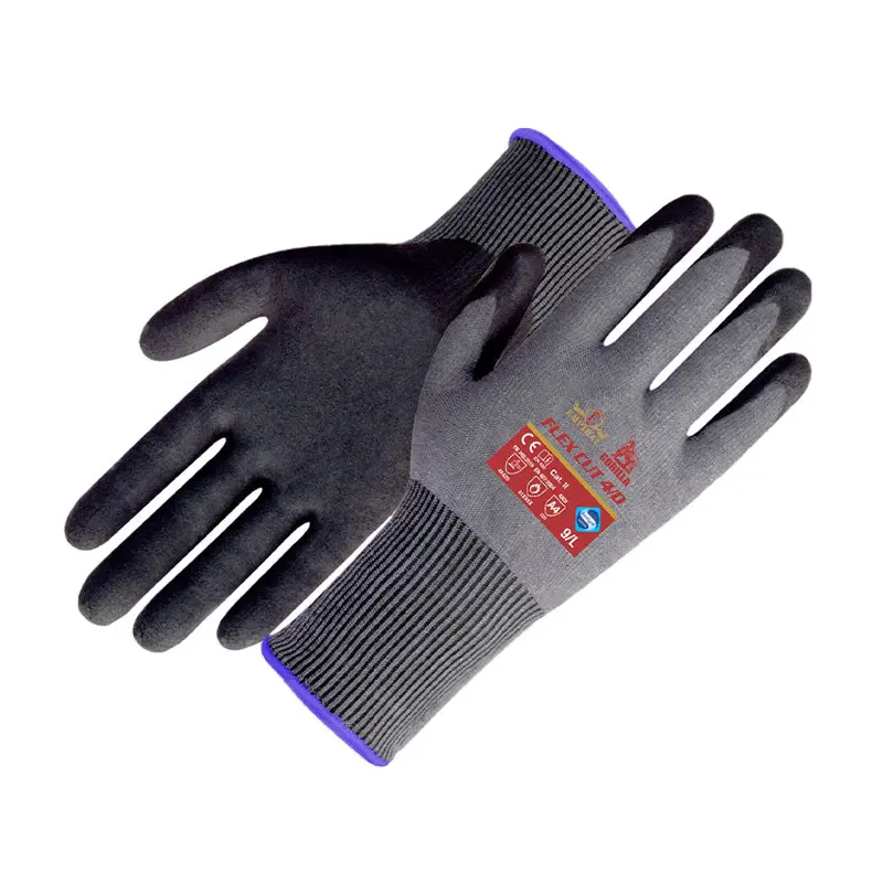 Gorilla Flex Cut-4D Gloves With Polyester/Steel/Nylon Liner And Grey Dextec™ Palm Coating 1