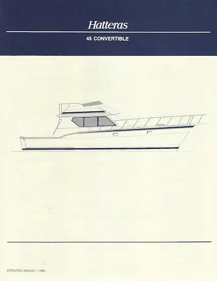 Hatteras 45 Convertible Yacht Specifications Guide 1