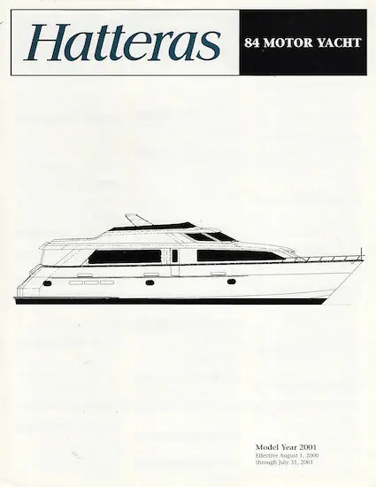 Hatteras 84 Motor Yacht Interior & Layout Brochure 1