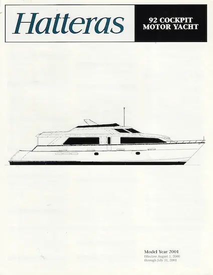 Hatteras 92 Cockpit Motor Yacht Design Brochure 1