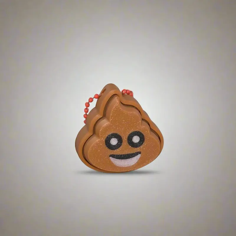 Humorous Poop Emoji Fidget Keychain – Playful Clicker Charm 1