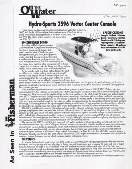 Hydra Sports Vector 2500 The Fisherman Magazine Feature Brochure 1