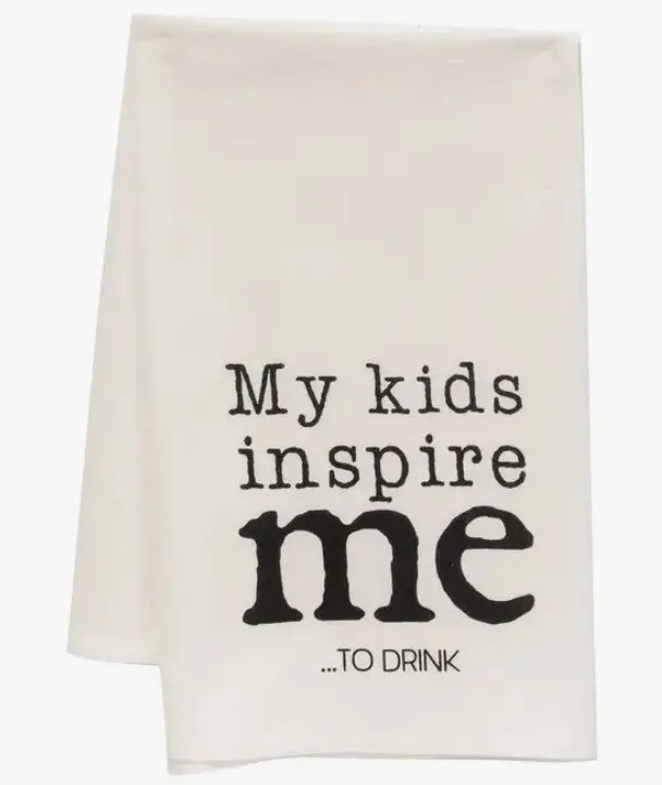 Inspirational 'My Kids Inspire Me' Cotton Dish Towel 1