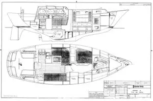 Islander Freeport 36 General Arrangement And Profile Drawing 1