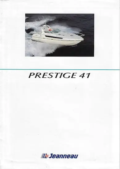Jeanneau Prestige 41 Luxury Motor Yacht Brochure Package 1